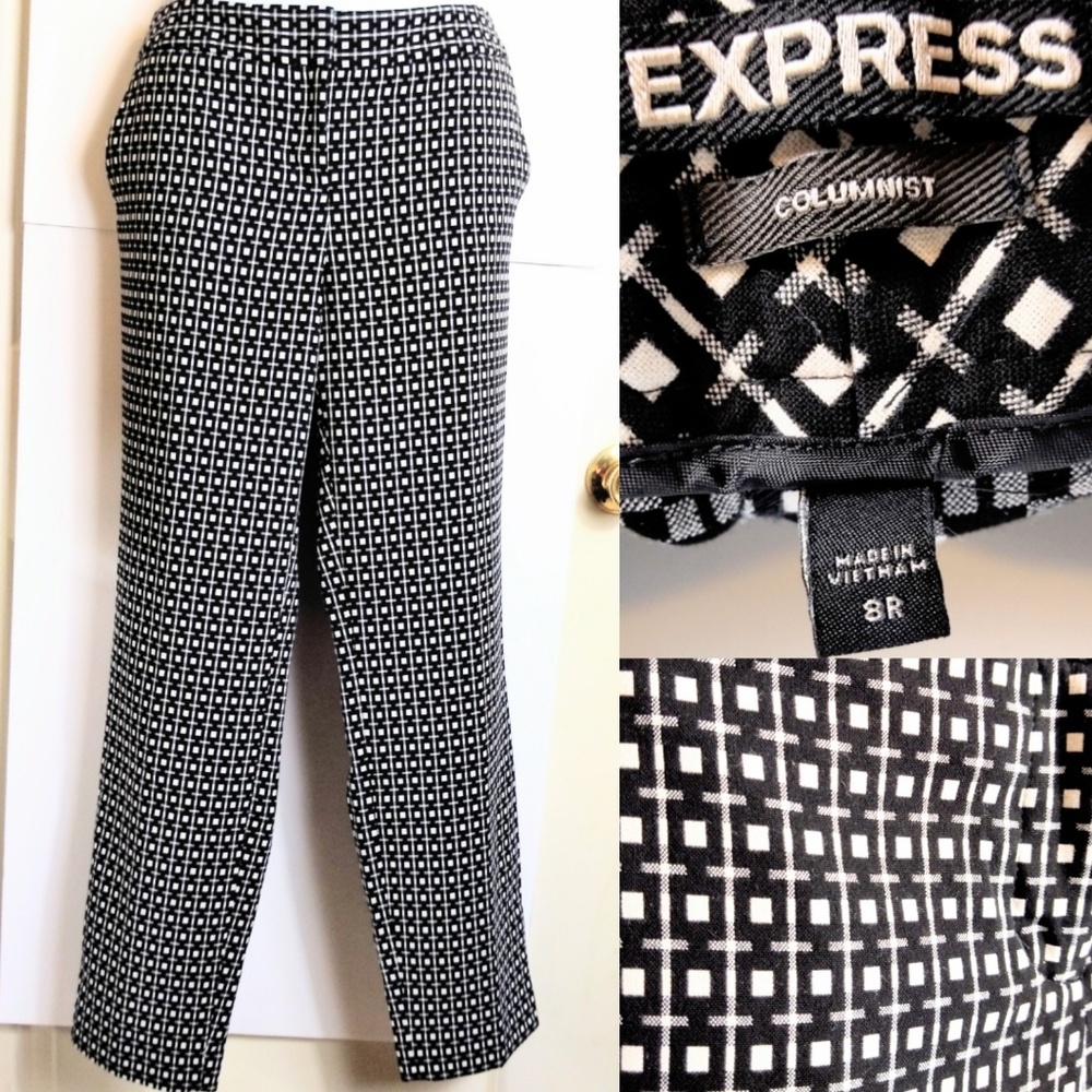2/$35 Express Columnist 8 checker print trousers